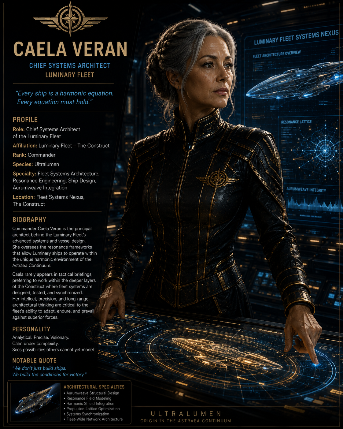 Commander Caela Veran character artwork