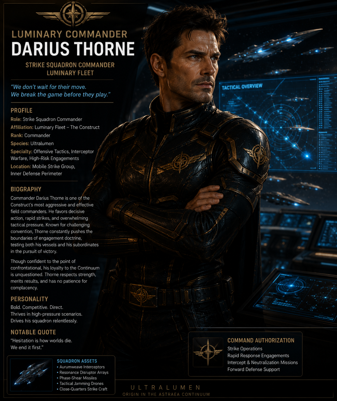 Commander Darius Thorne character artwork