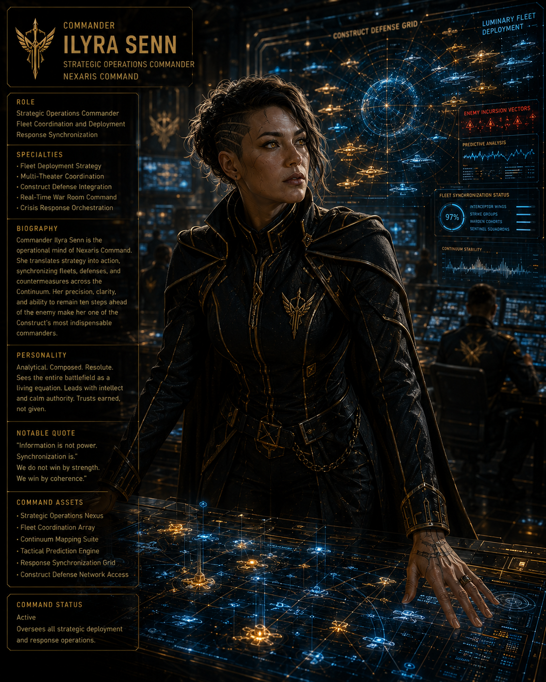 Commander Ilyra Senn character artwork