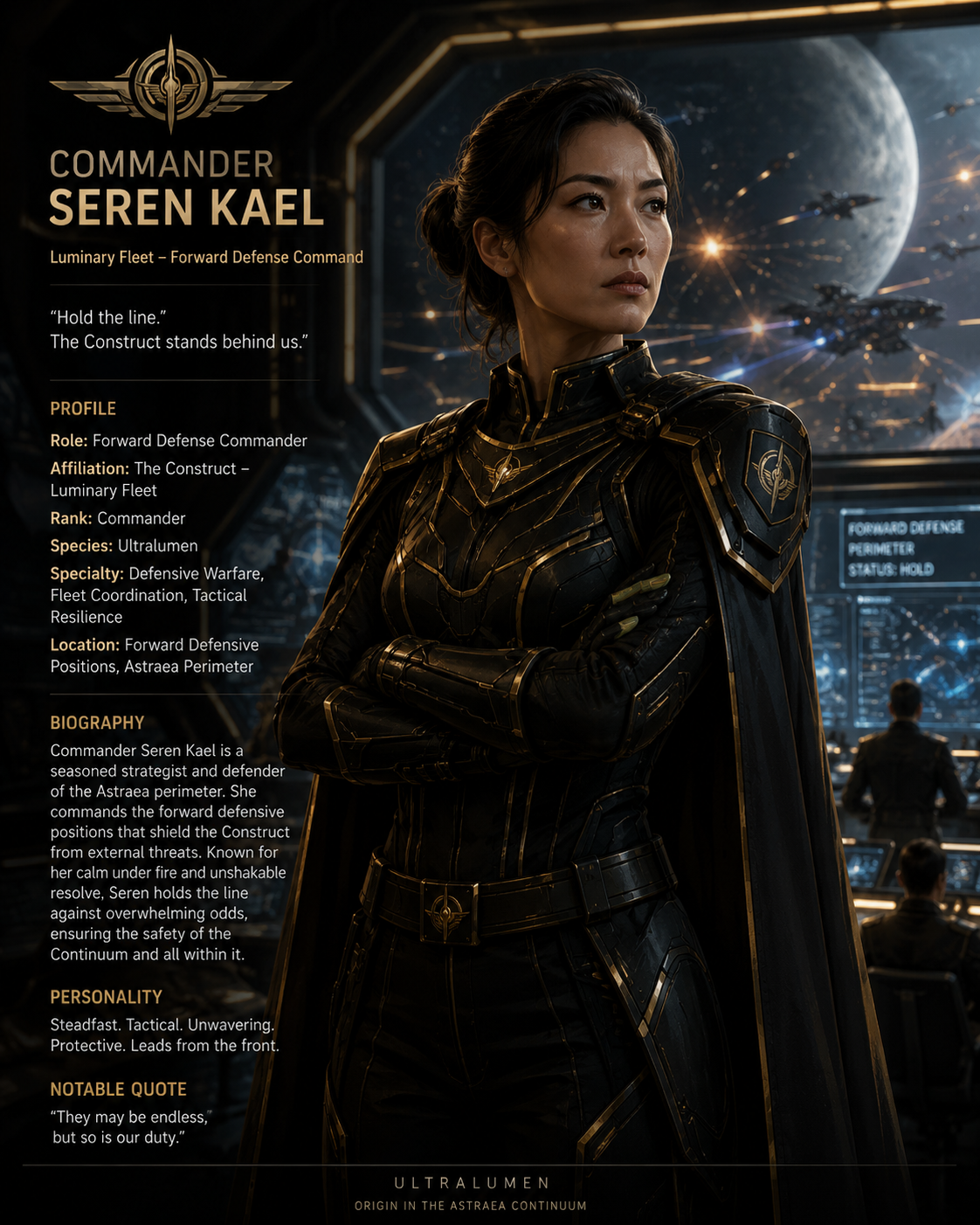 Commander Seren Kael character artwork